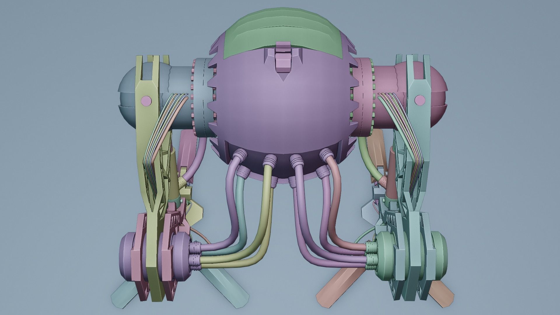 Robot model sci-fi Low-poly 3D model_35