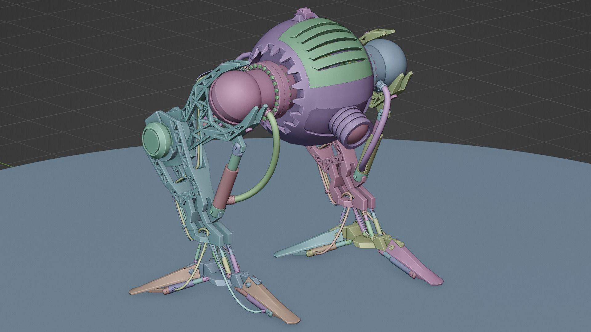 Robot model sci-fi Low-poly 3D model_40