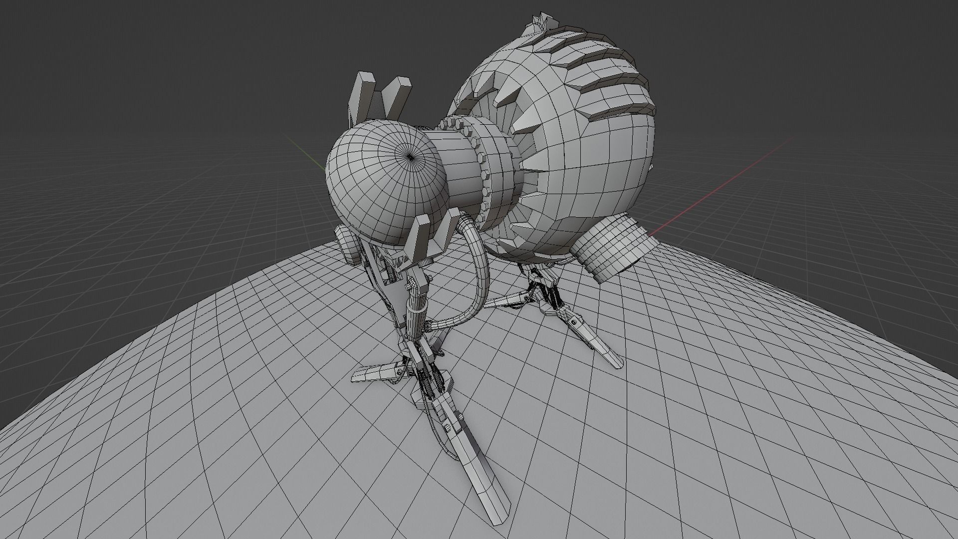 Robot model sci-fi Low-poly 3D model_29