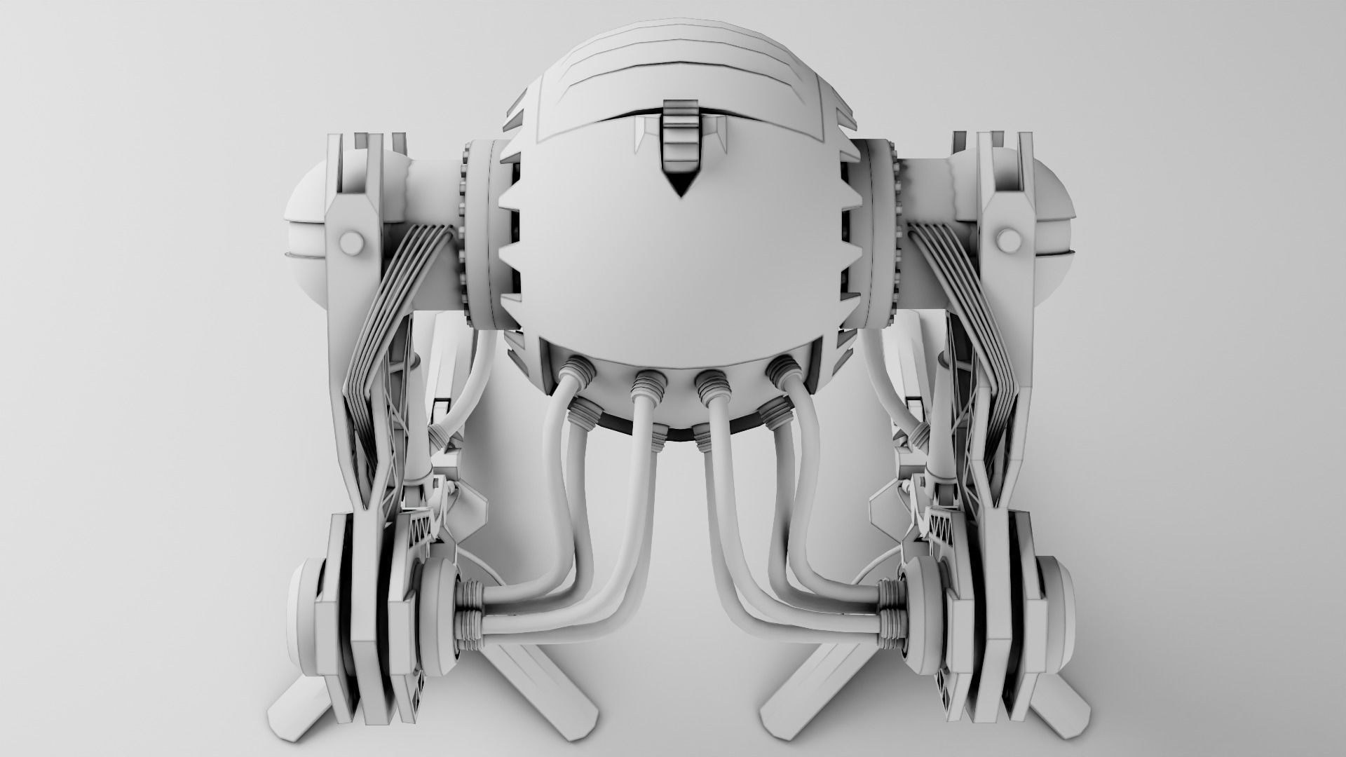 Robot model sci-fi Low-poly 3D model_14