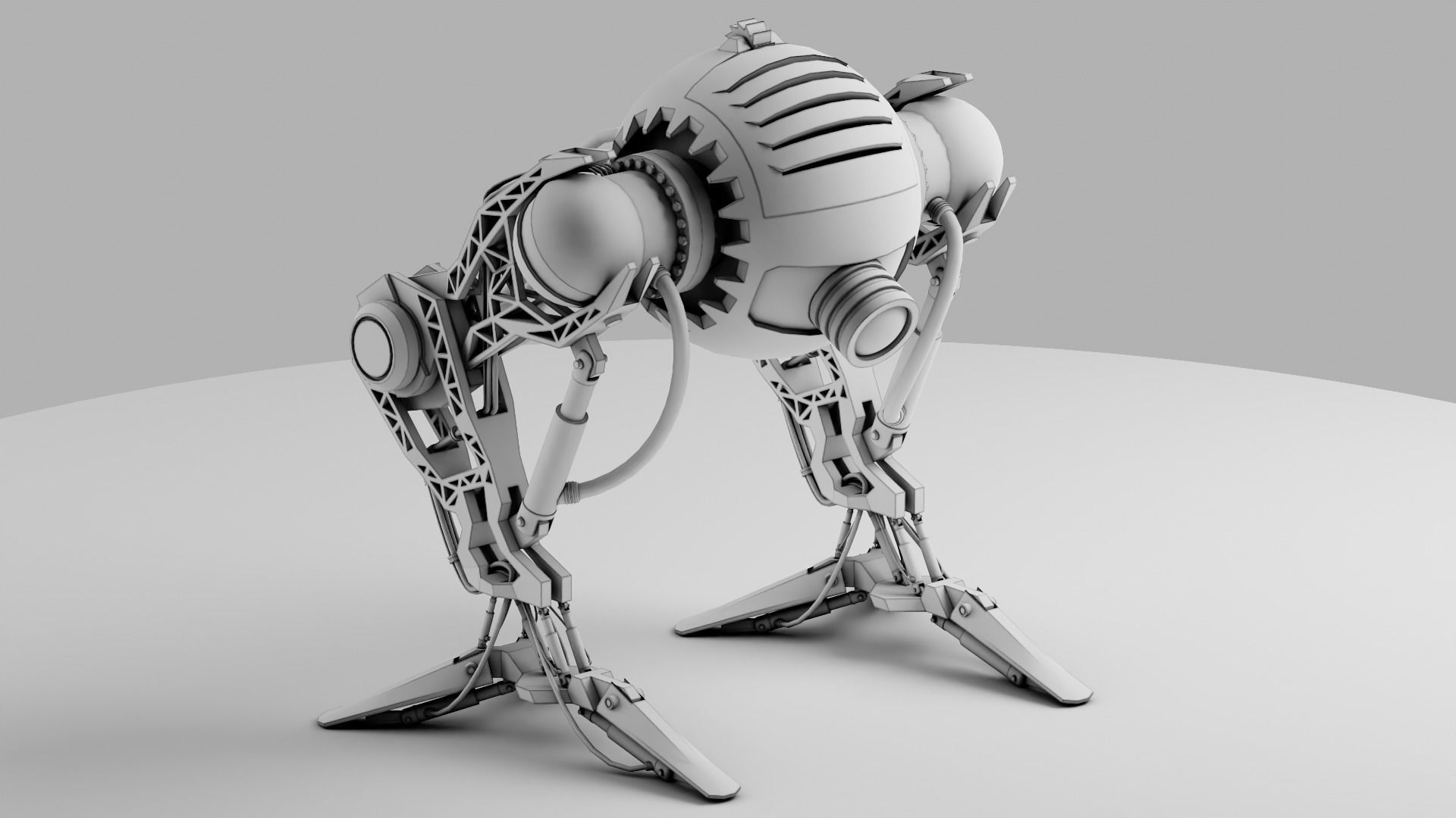 Robot model sci-fi Low-poly 3D model_19