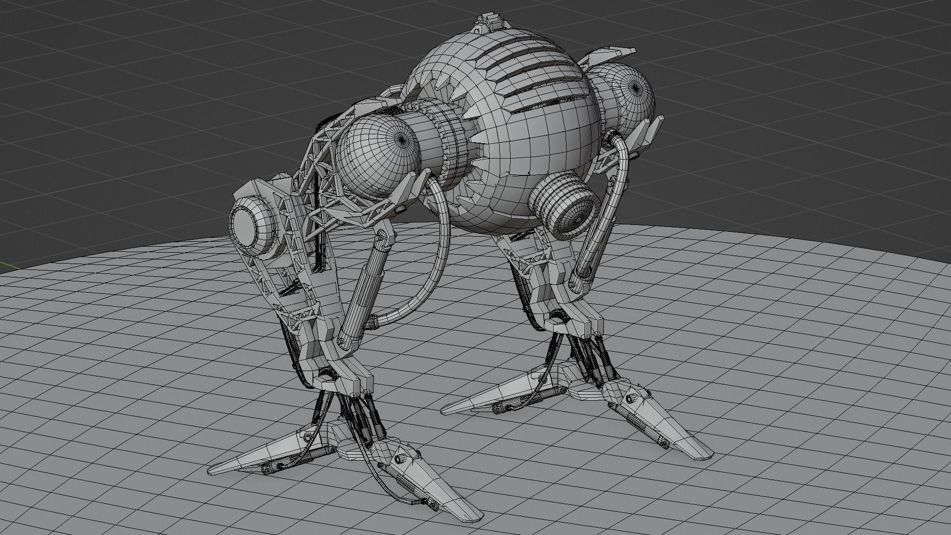 Robot model sci-fi Low-poly 3D model_30