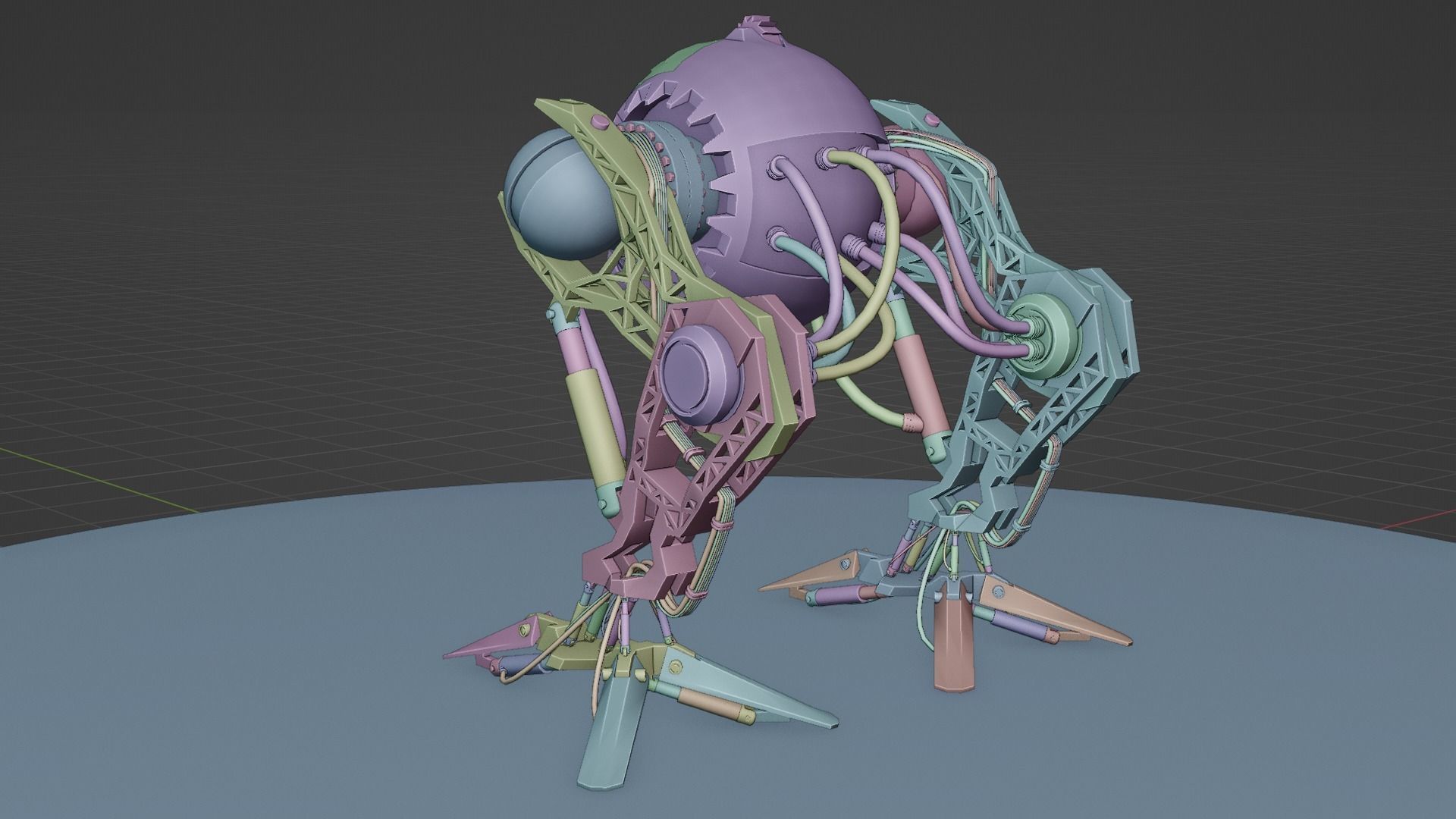 Robot model sci-fi Low-poly 3D model_36
