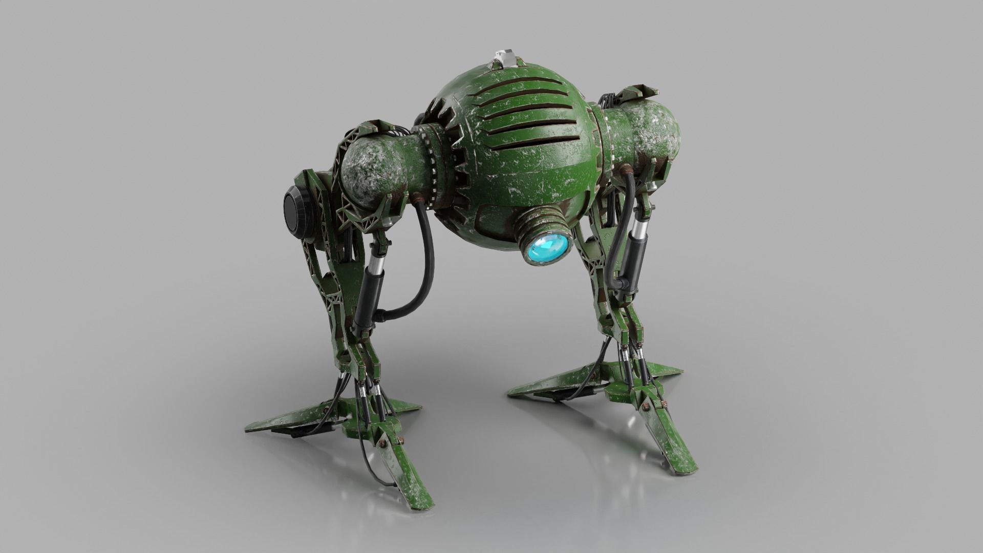 Robot model sci-fi Low-poly 3D model_9