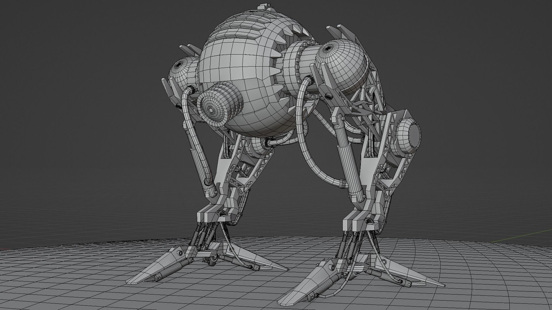 Robot model sci-fi Low-poly 3D model_27