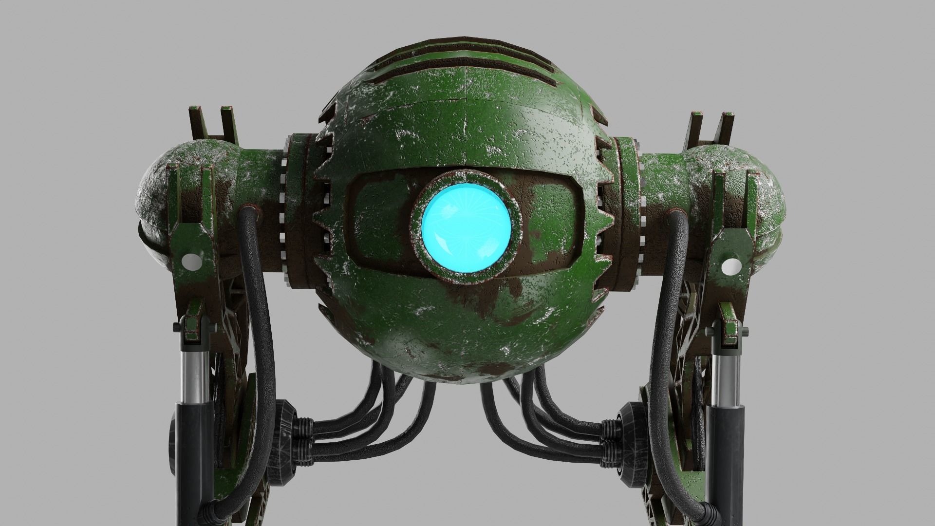 Robot model sci-fi Low-poly 3D model_6