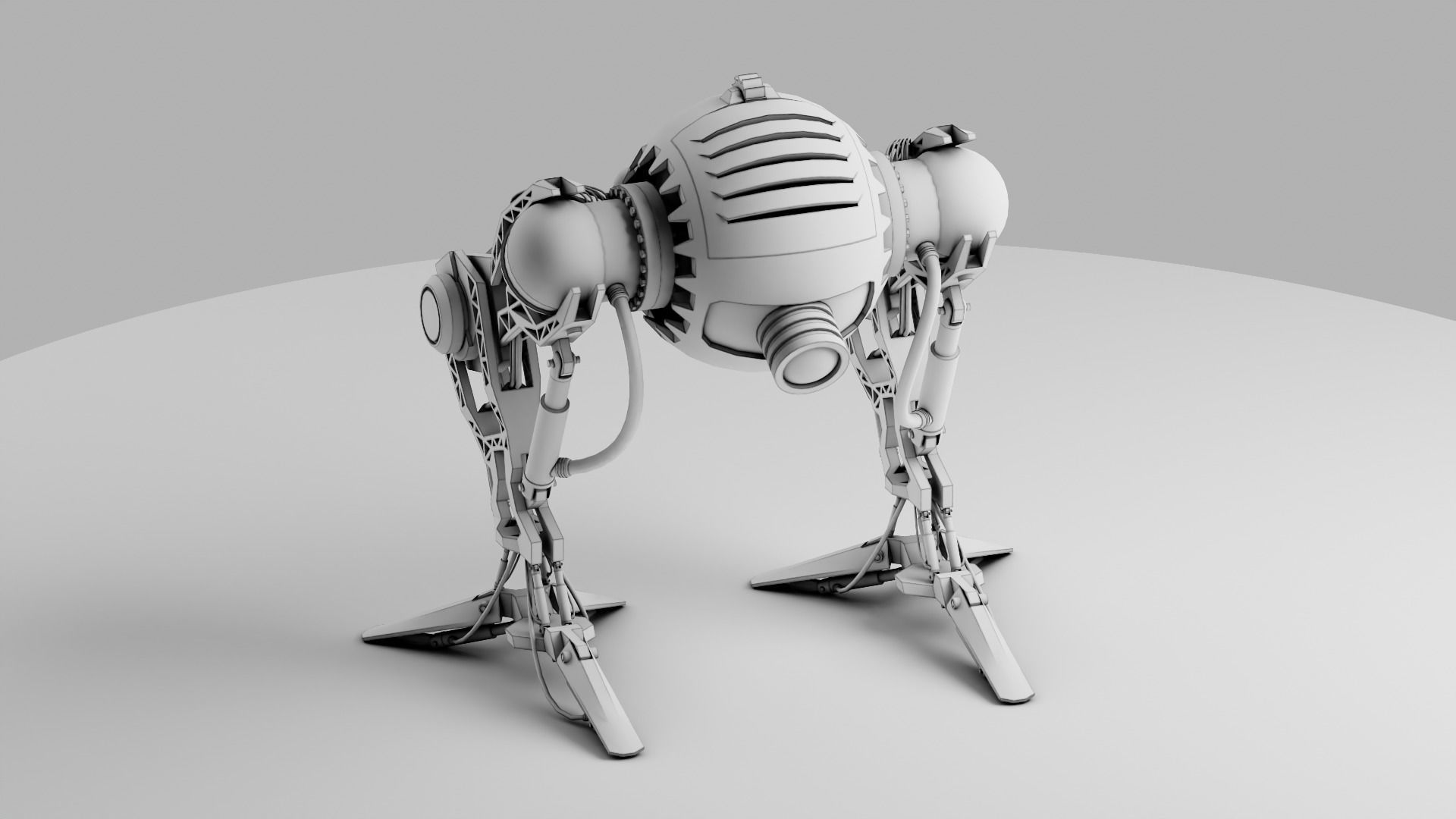 Robot model sci-fi Low-poly 3D model_20