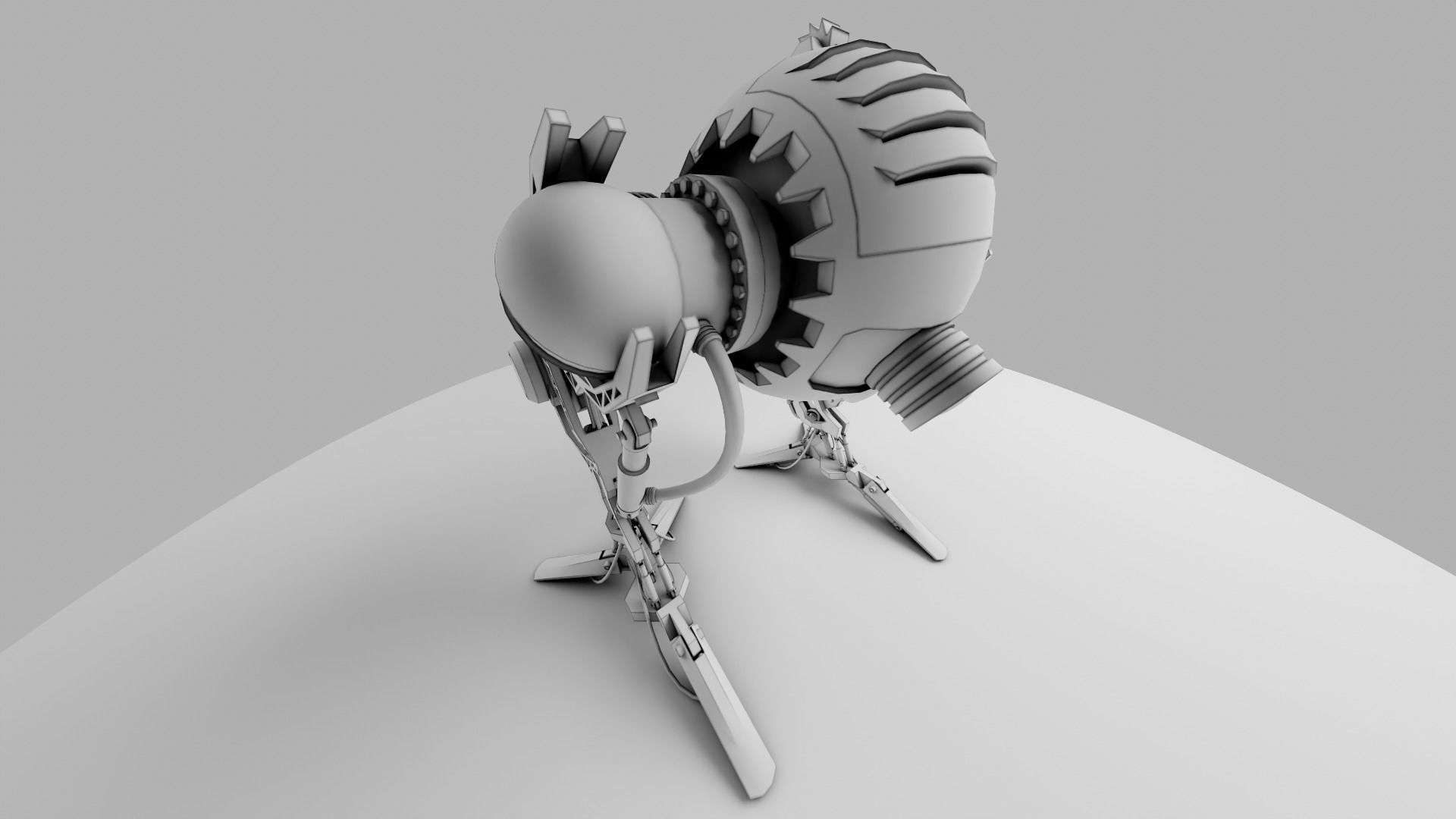 Robot model sci-fi Low-poly 3D model_18