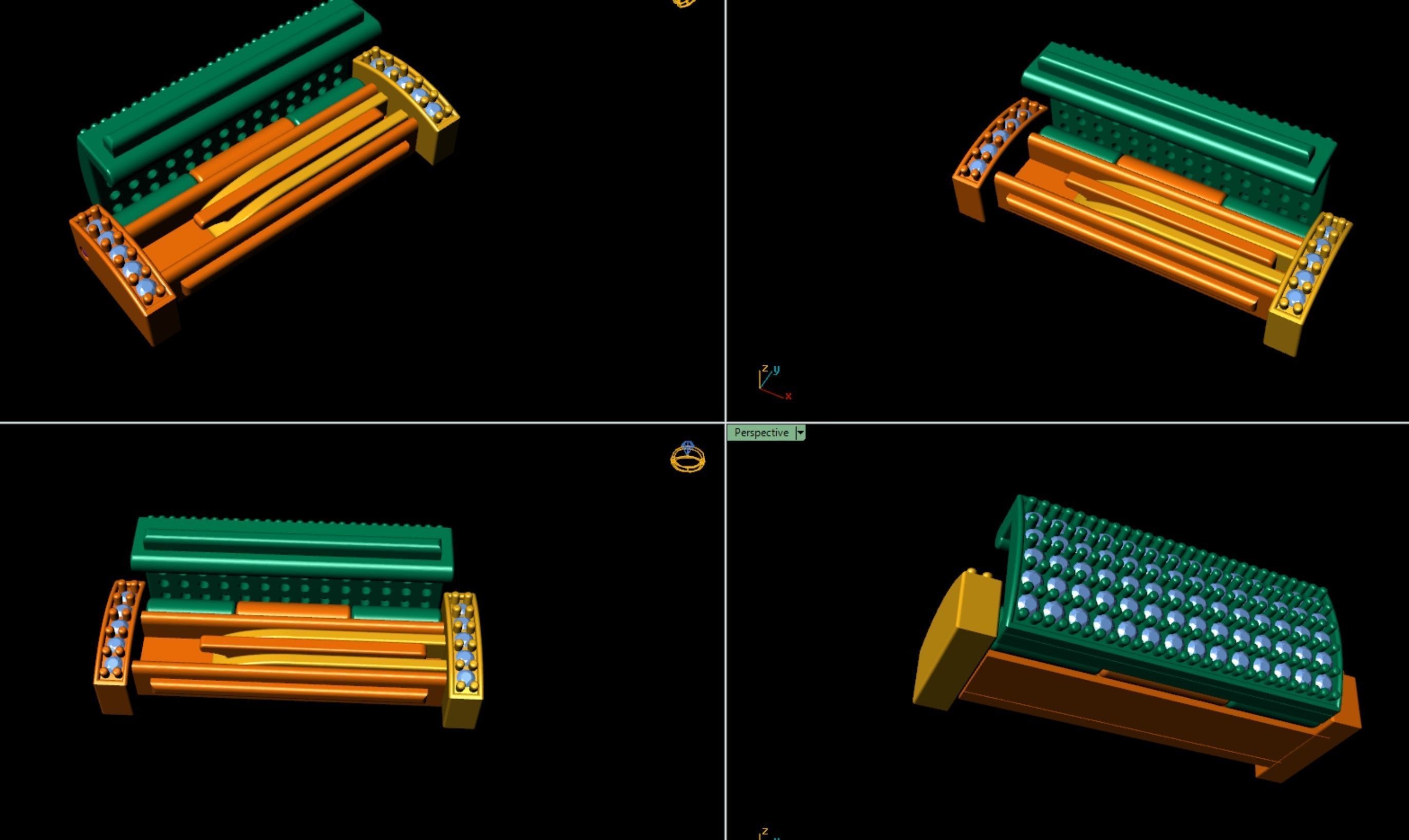 7mm Rectangular Diamond Flip Lock Box for Jewelery  3D print model_10