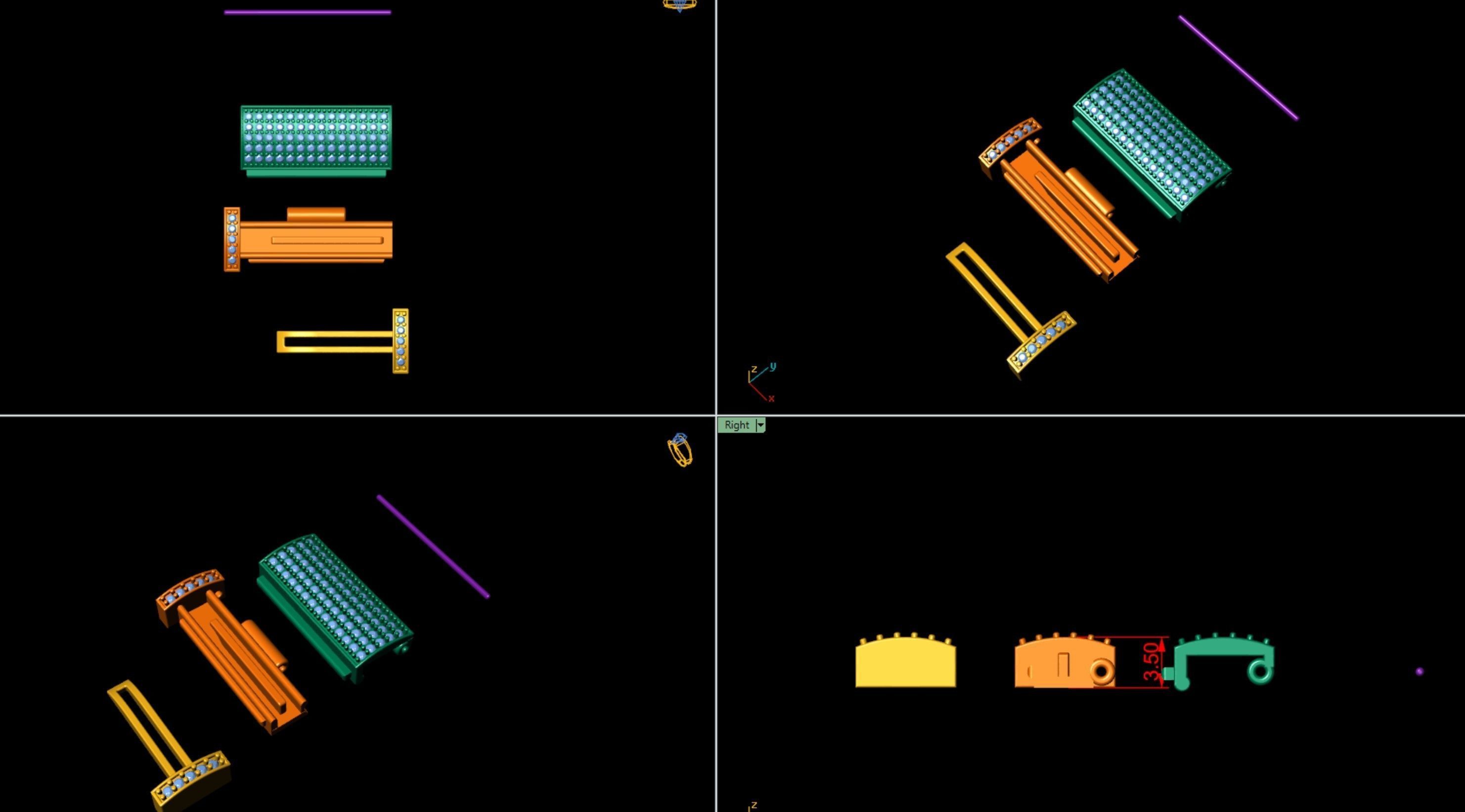 7mm Rectangular Diamond Flip Lock Box for Jewelery  3D print model_12