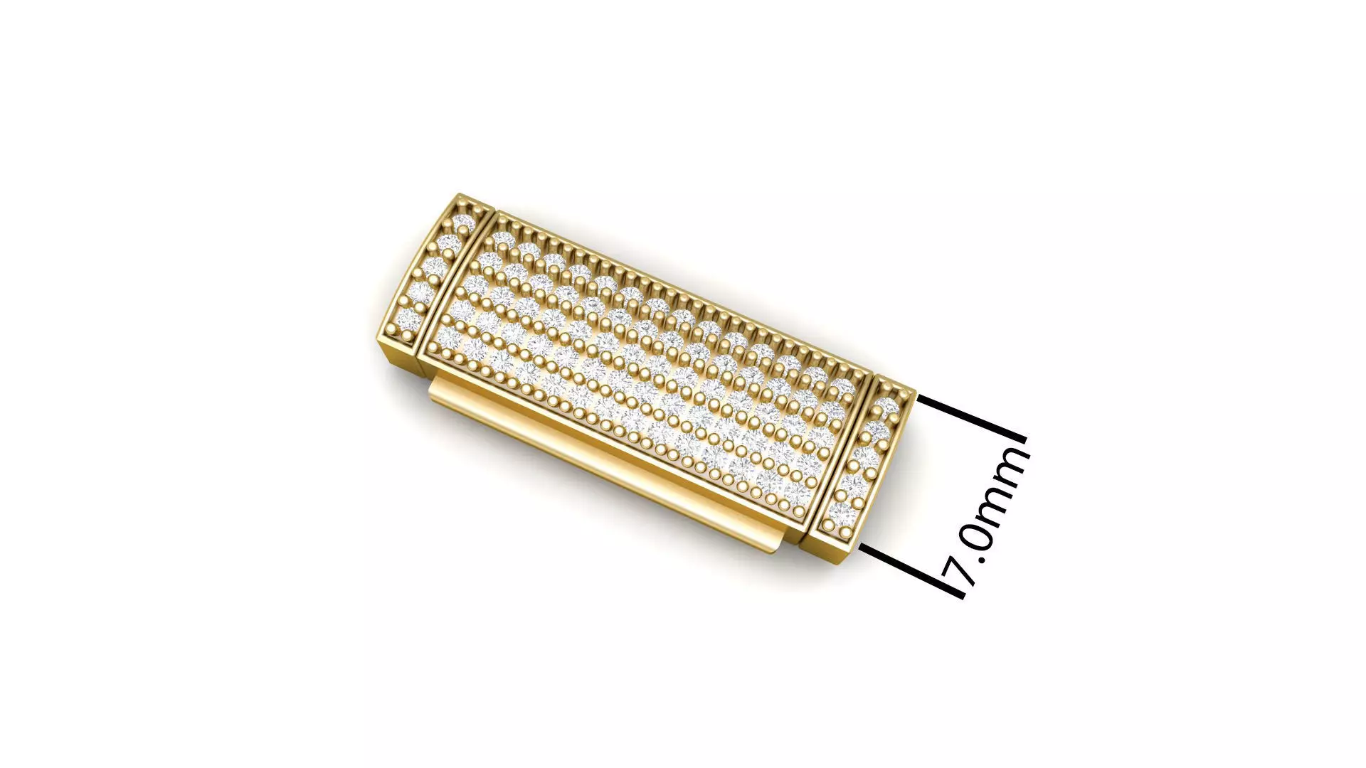 7mm Rectangular Diamond Flip Lock Box for Jewelery 3D print model