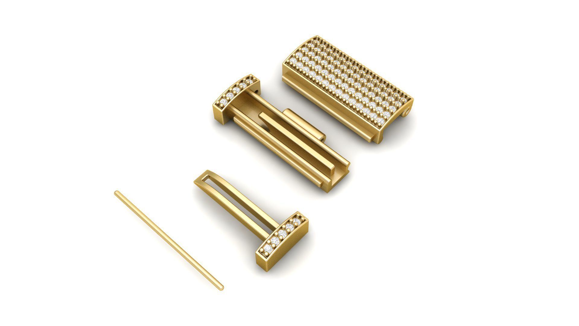 7mm Rectangular Diamond Flip Lock Box for Jewelery  3D print model_6