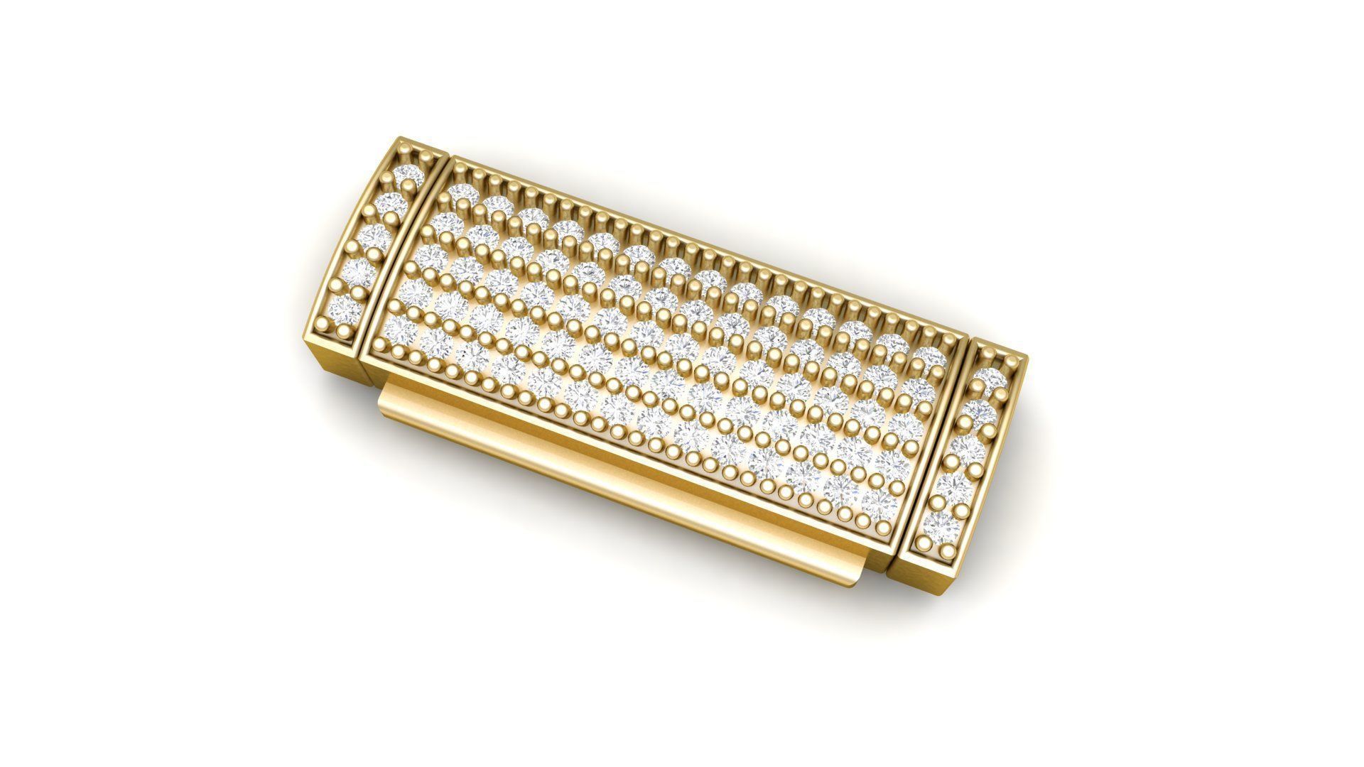 7mm Rectangular Diamond Flip Lock Box for Jewelery  3D print model_2