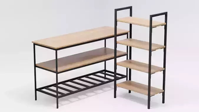 Kitchen Island with Rack Collection
