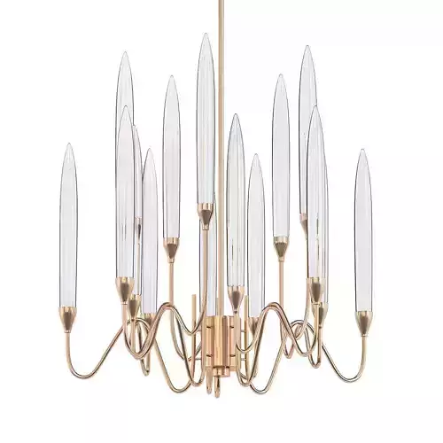 melvin brass chandelier with clear glass rods