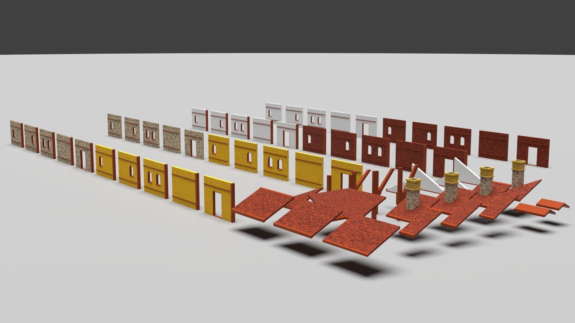 Simple Medieval KitBash Free low-poly 3D model_2