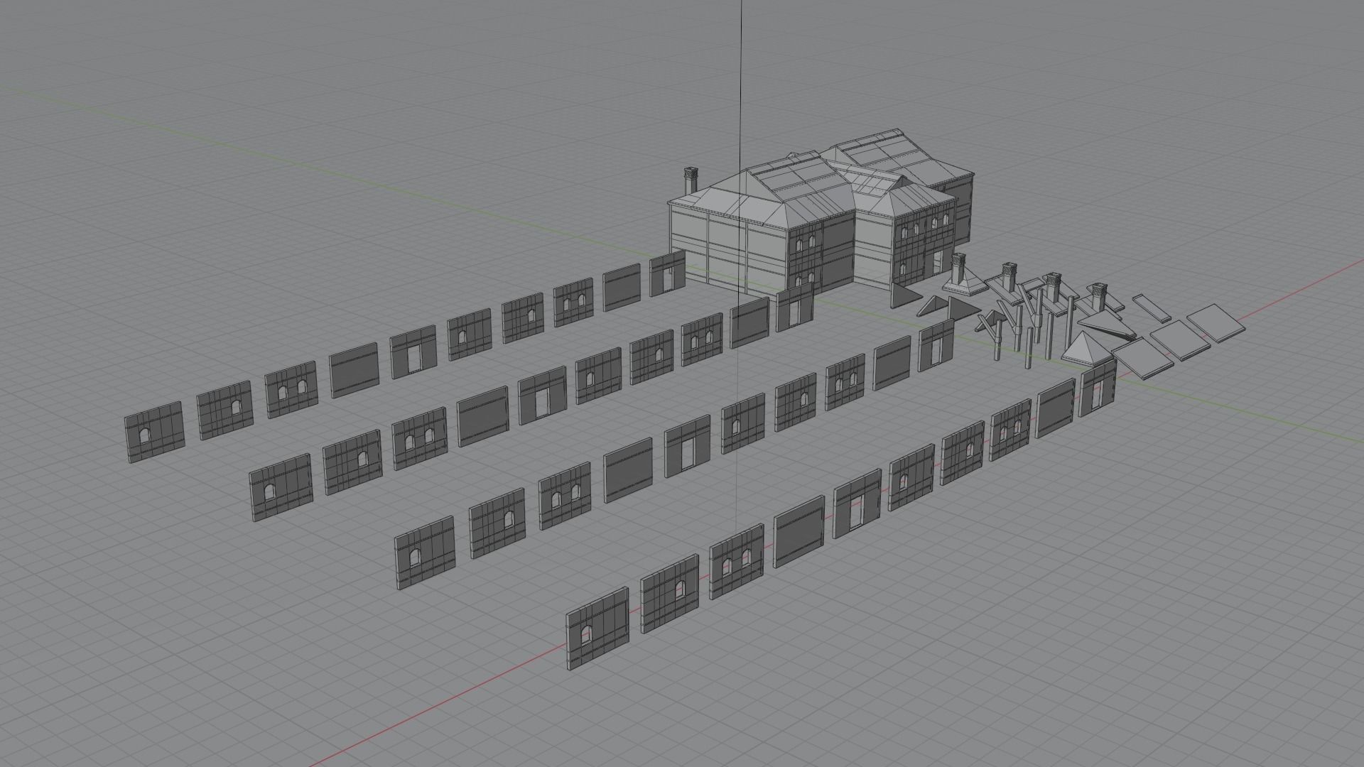 Simple Medieval KitBash Free low-poly 3D model_4