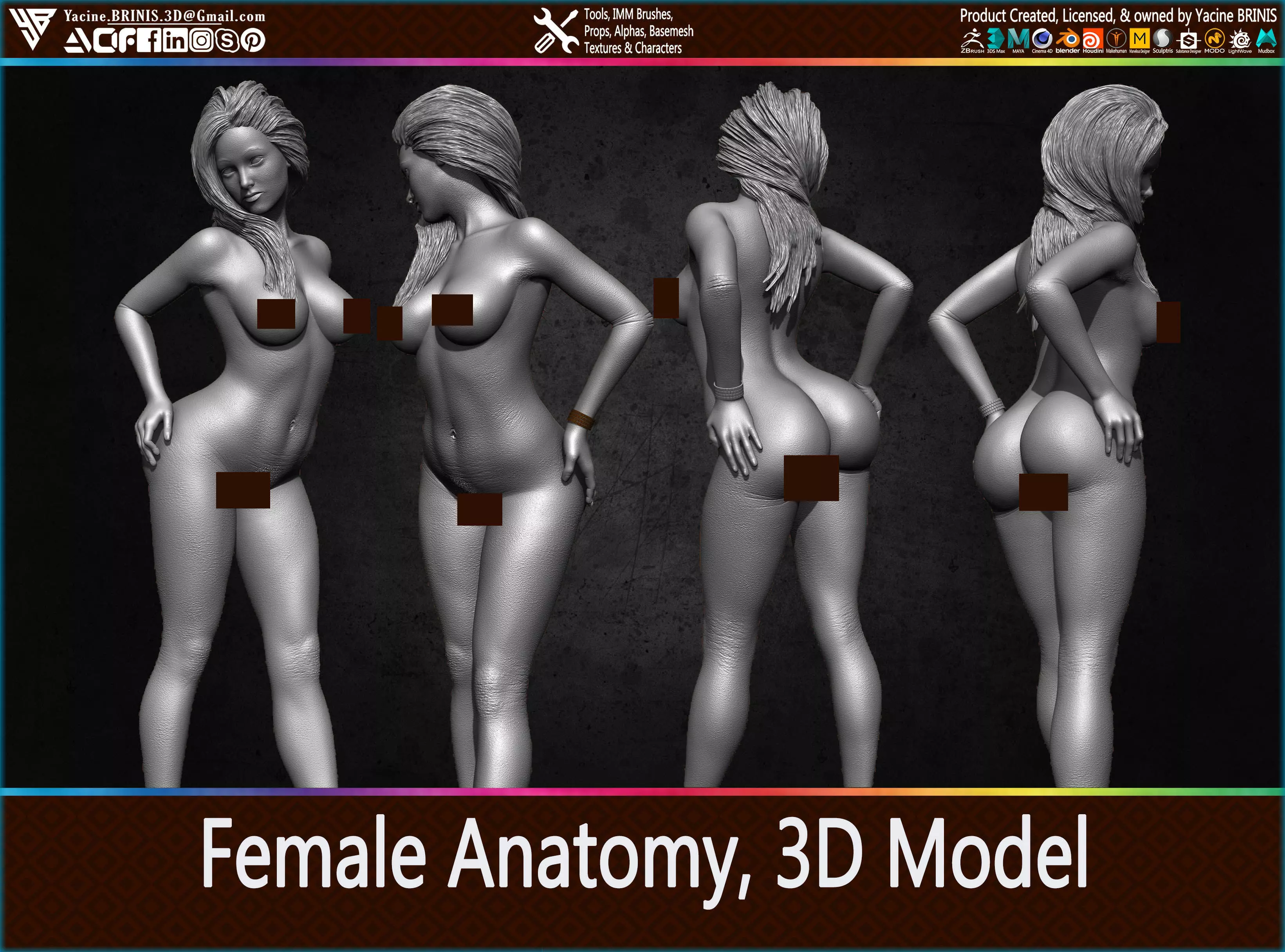 Female Anatomy 3D Model 3D print model_0