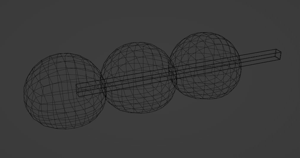 Dango three eggs on stick Free 3D model_1
