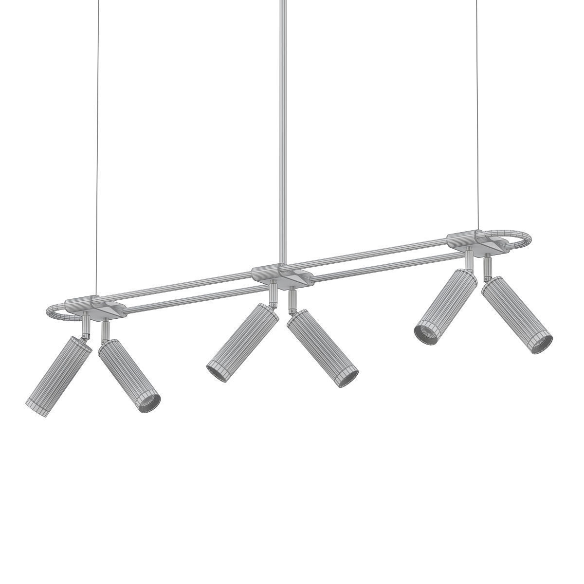 TRIGGER four light fixtures hanging from gold chain 3D model_4