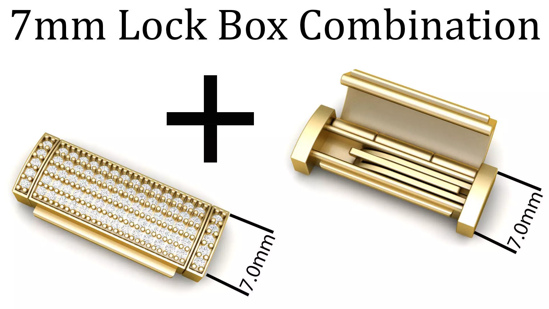 7mm Diamond and Plain Lock Combination  3D Model Collection_0