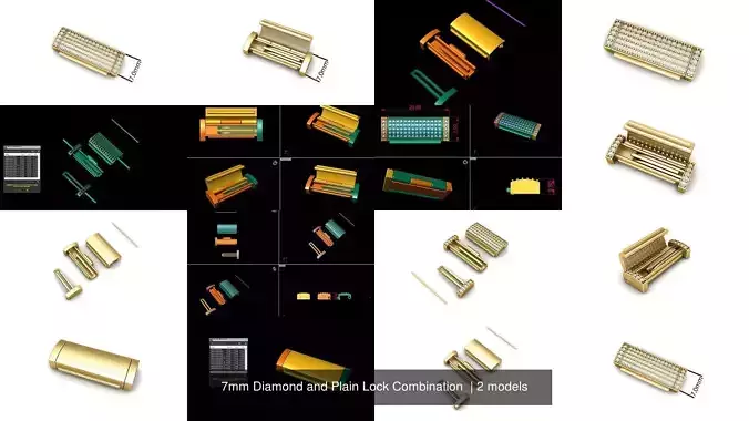 7mm Diamond and Plain Lock Combination 