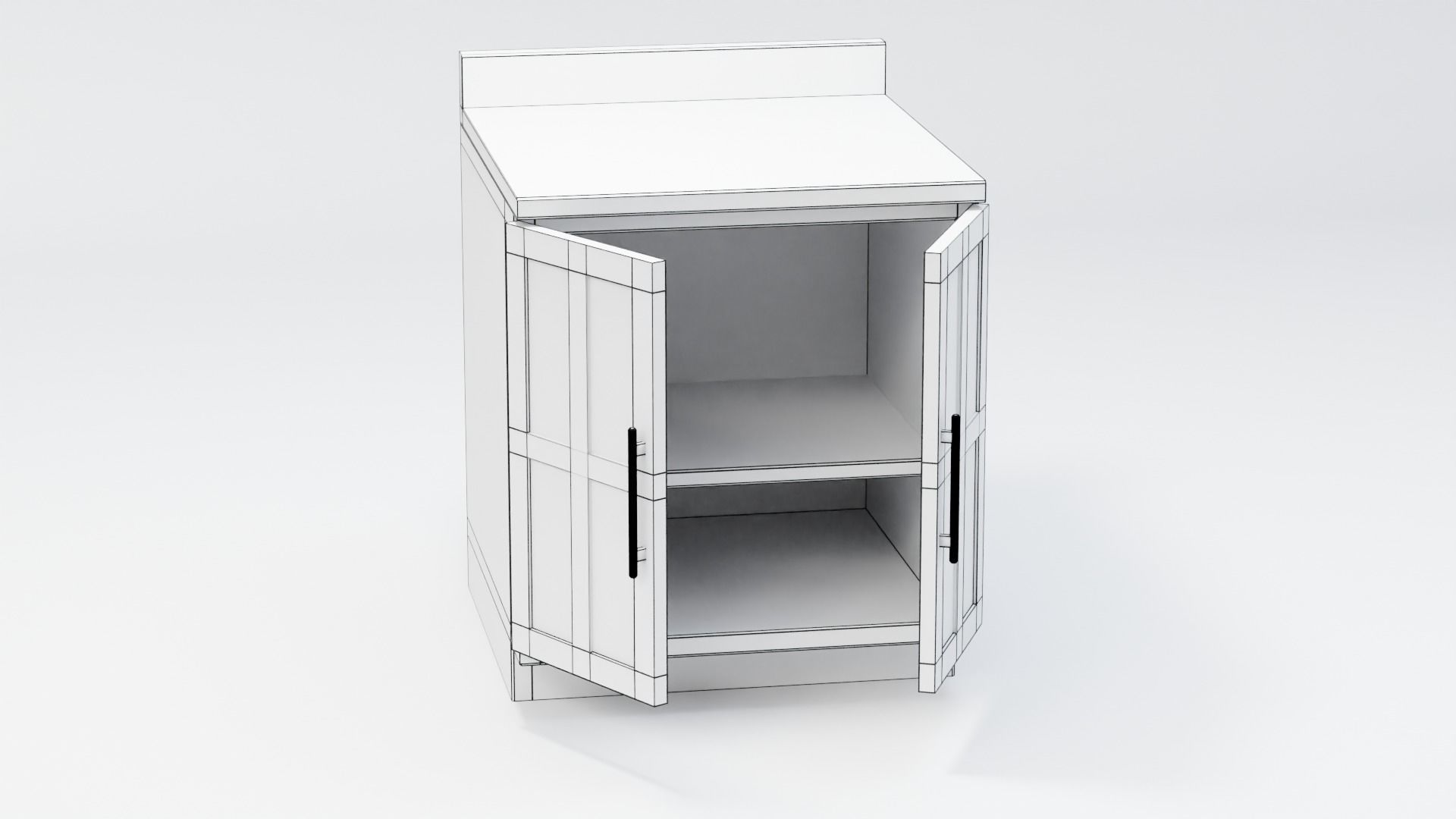 Modern Kitchen Counter 3 3D model_4