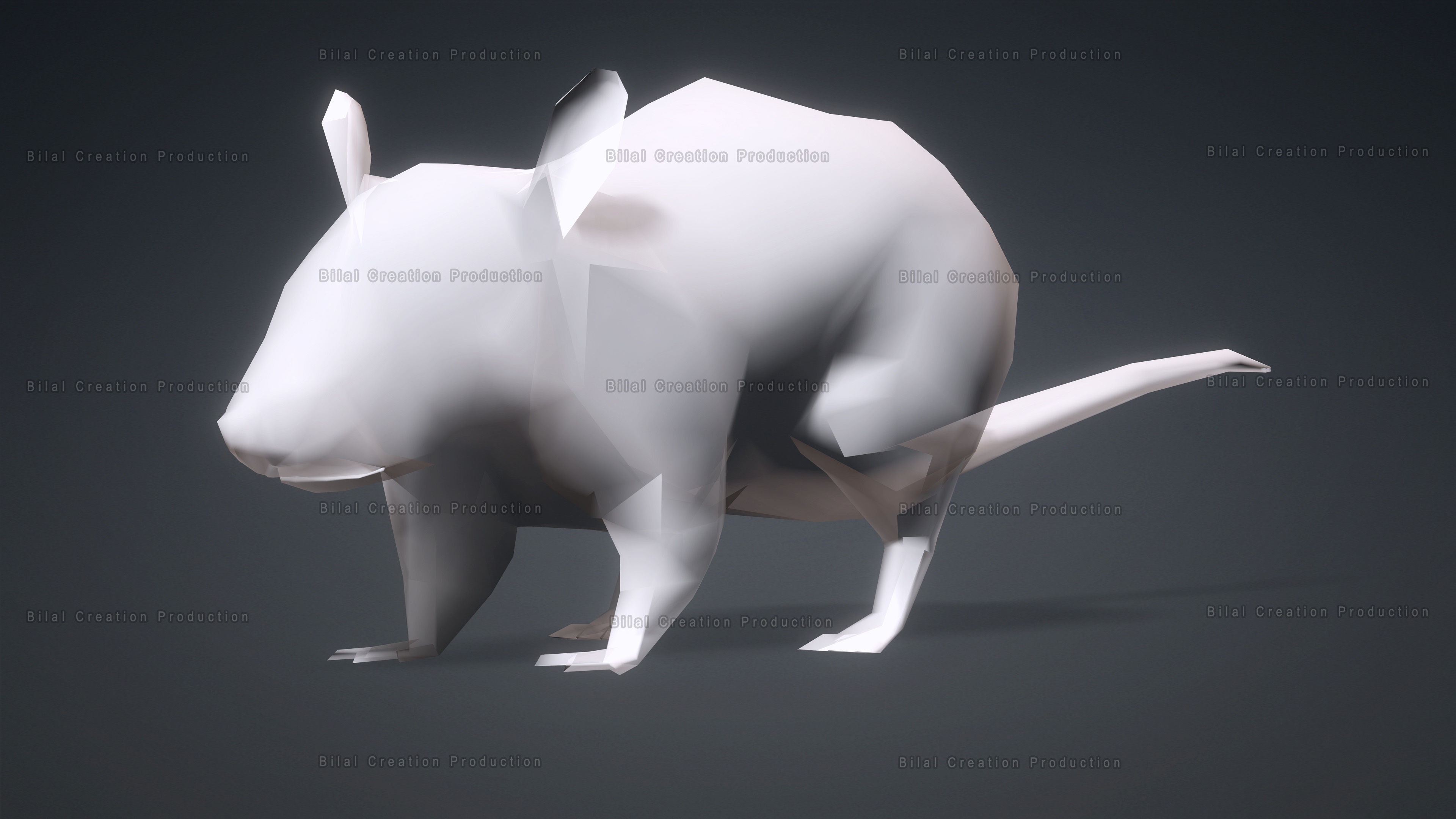 MOUSE GRAY RAT ANIMATED Low-poly 3D model_20