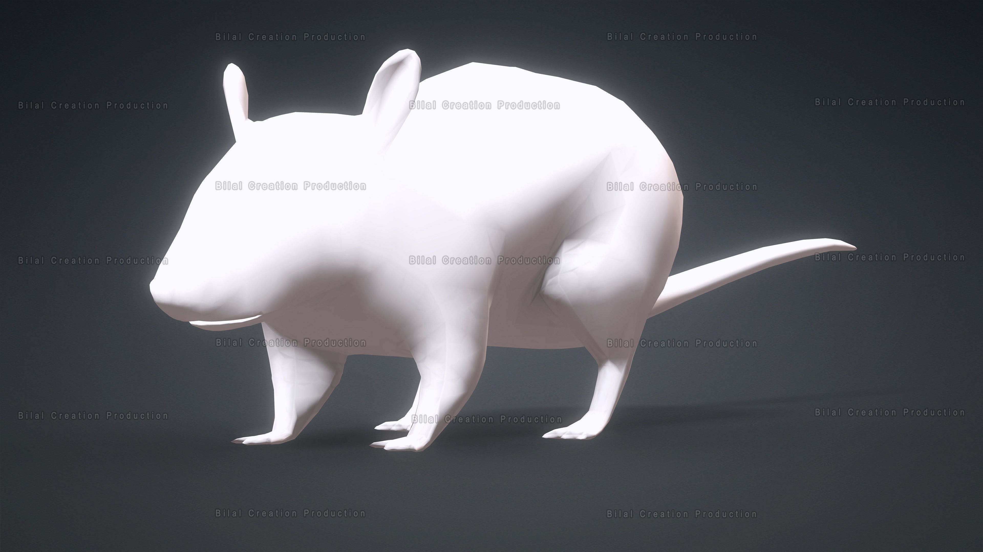 MOUSE GRAY RAT ANIMATED Low-poly 3D model_18