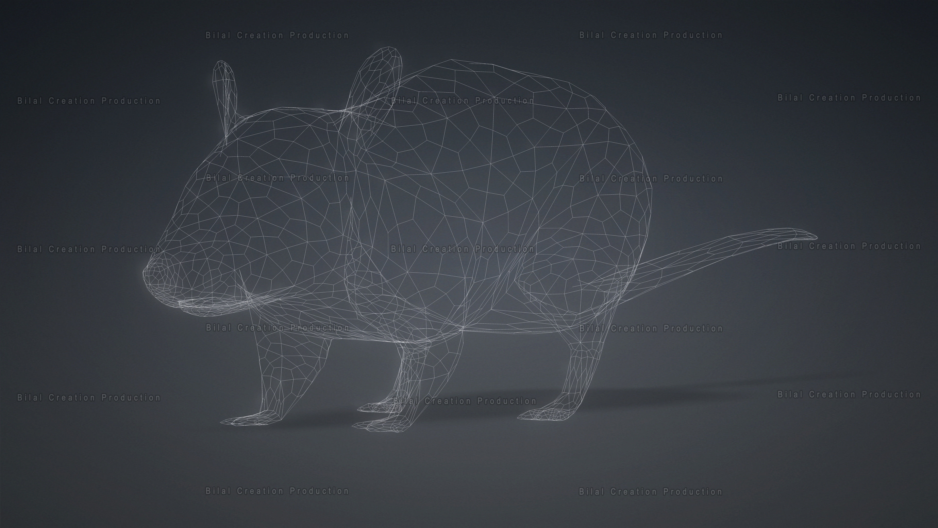 MOUSE GRAY RAT ANIMATED Low-poly 3D model_21