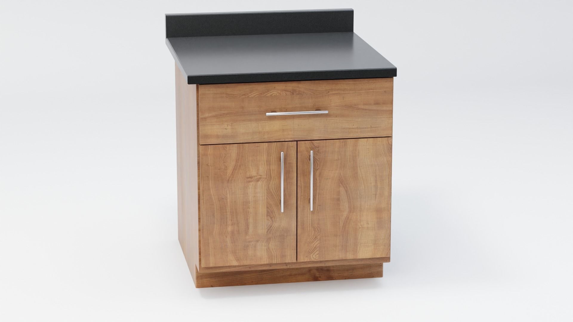 Modern Kitchen Counter End Piece 3D model_3