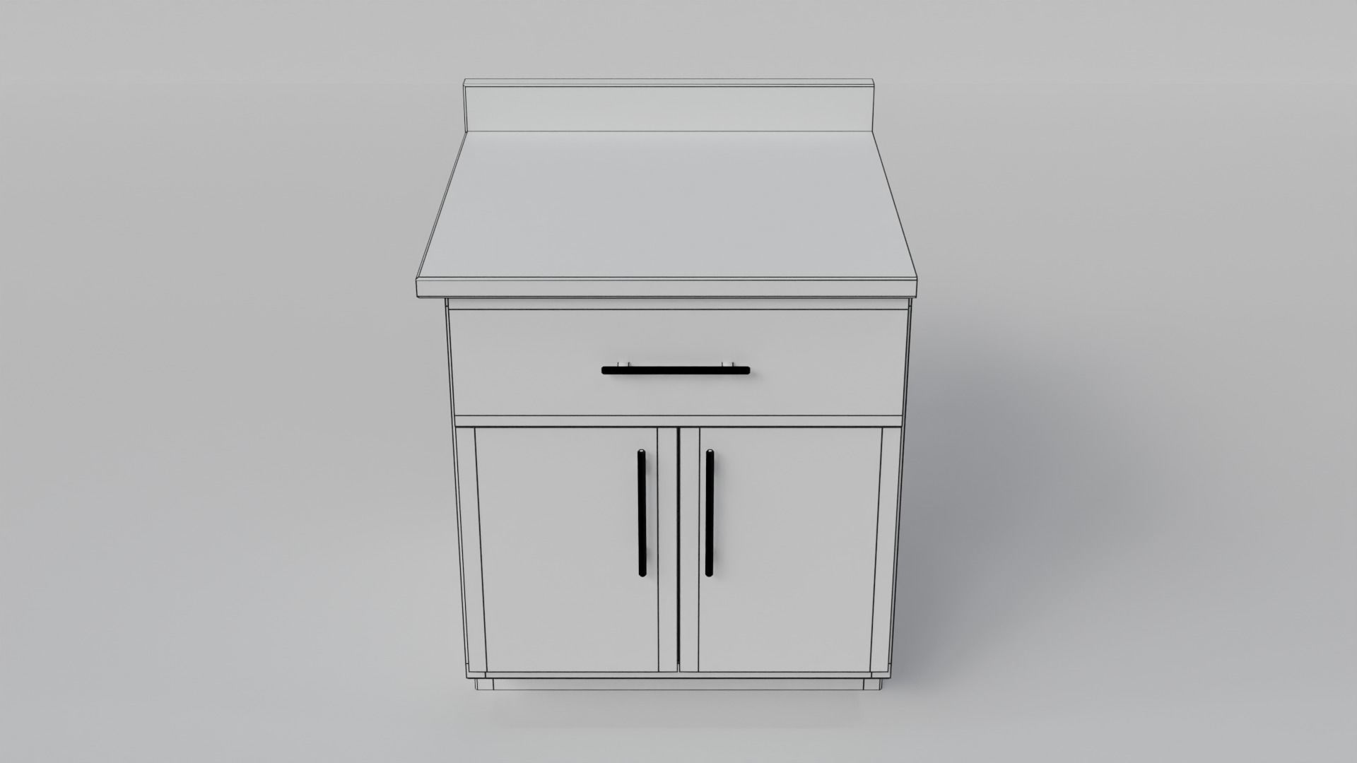 Modern Kitchen Counter End Piece 3D model_8