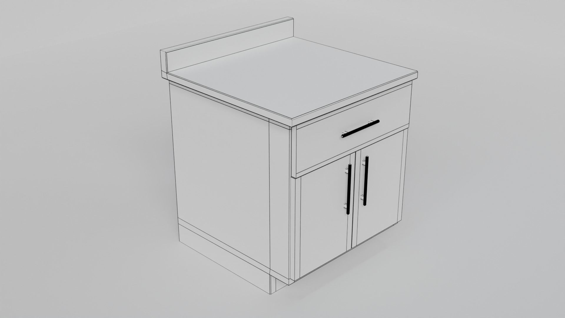 Modern Kitchen Counter End Piece 3D model_9