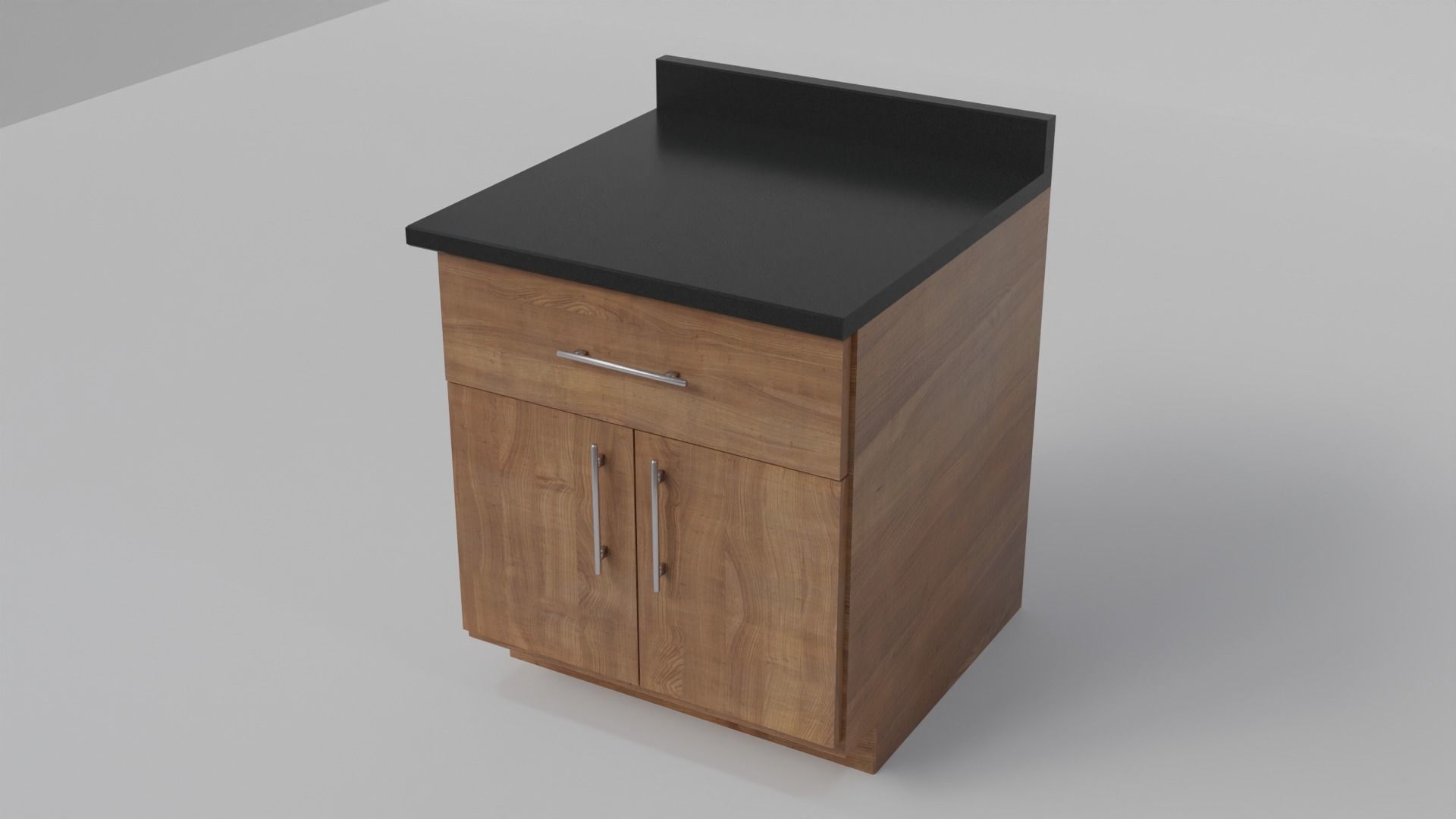 Modern Kitchen Counter End Piece 3D model_2