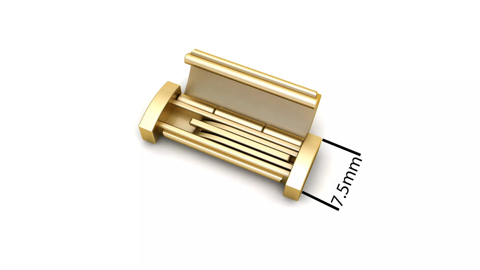 7 and half mm Gold Flip Lock Box for Jewelery 3D print model