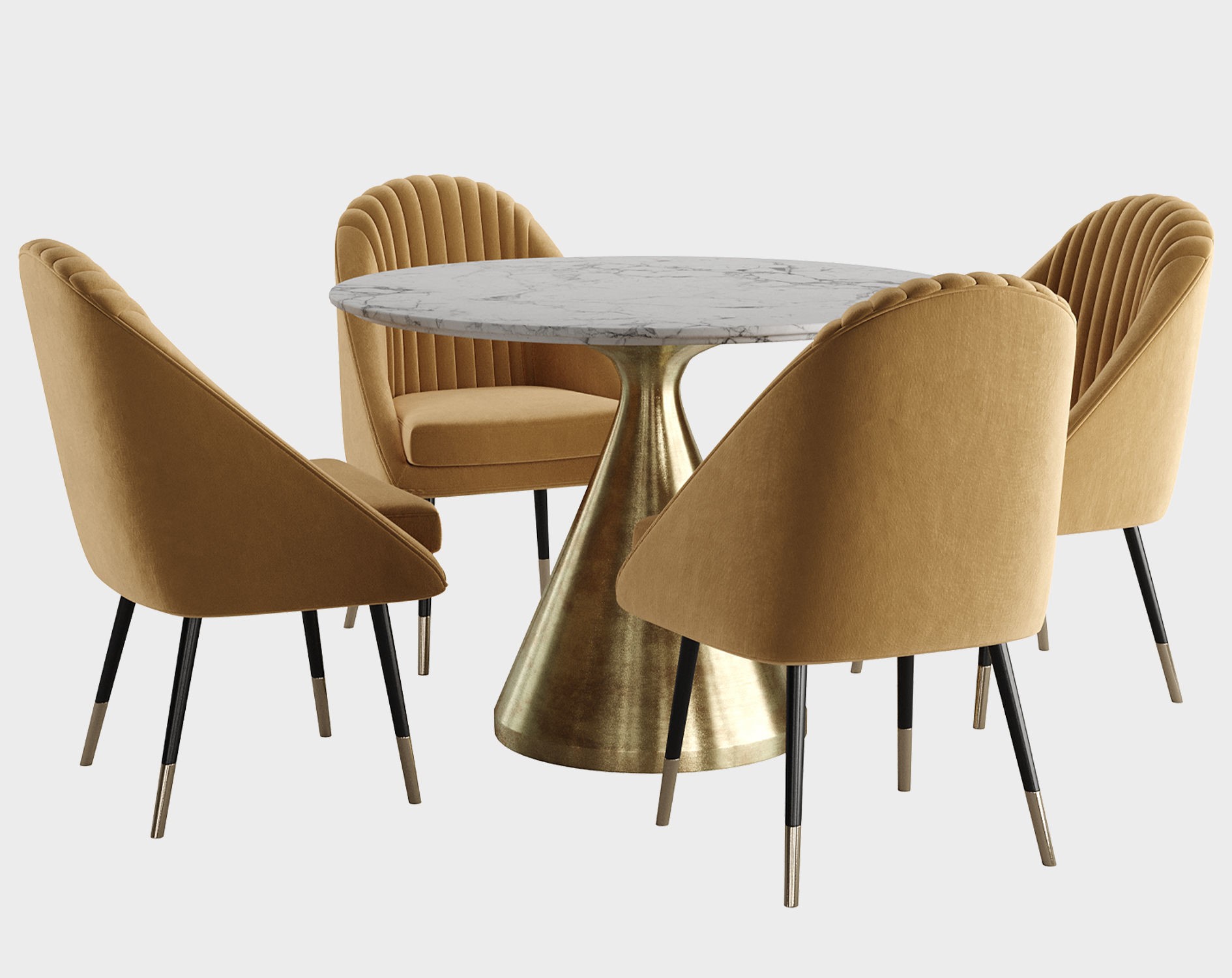 La Forma and West Elm Silhouette Dining set 3D model_2
