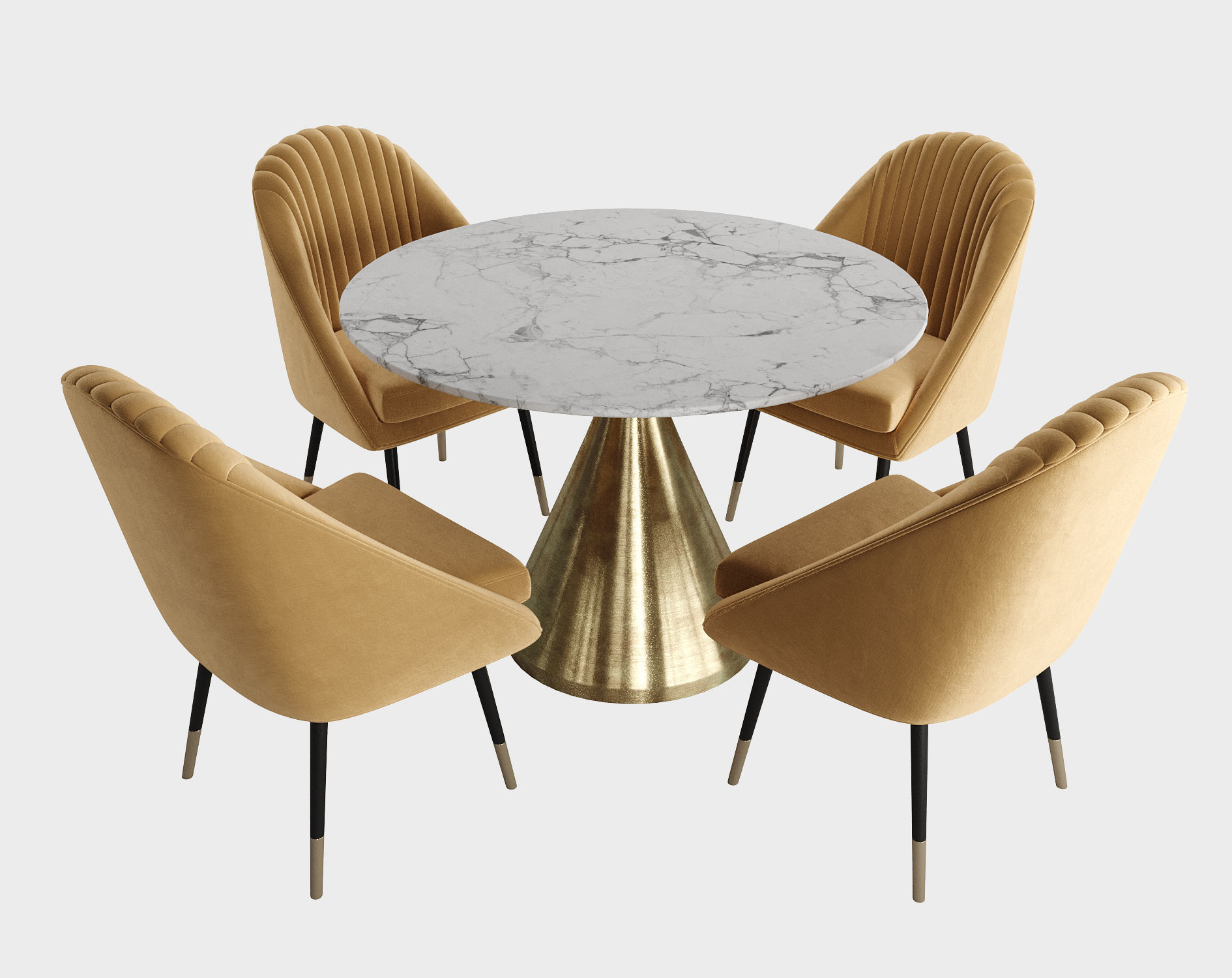 La Forma and West Elm Silhouette Dining set 3D model_3