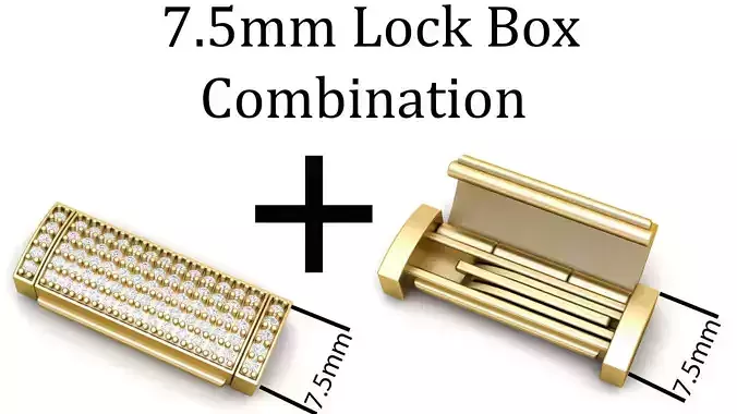 7 and half mm Diamond and Plain Lock Combination 3D Model Collection