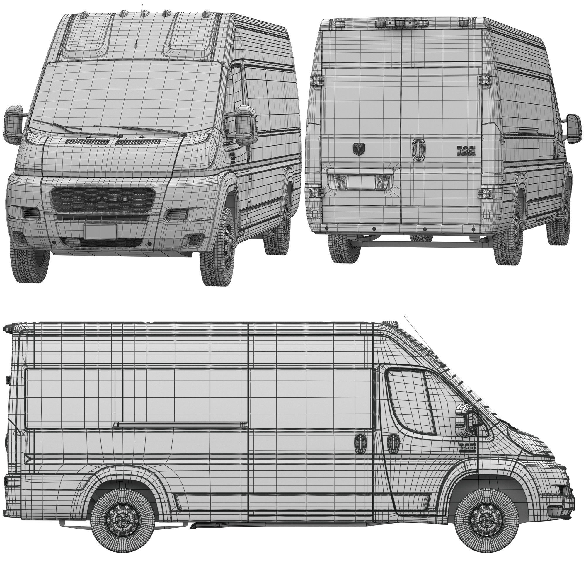 RAM PROMASTER 3500 Window Van 159 MAXI 3D model_23