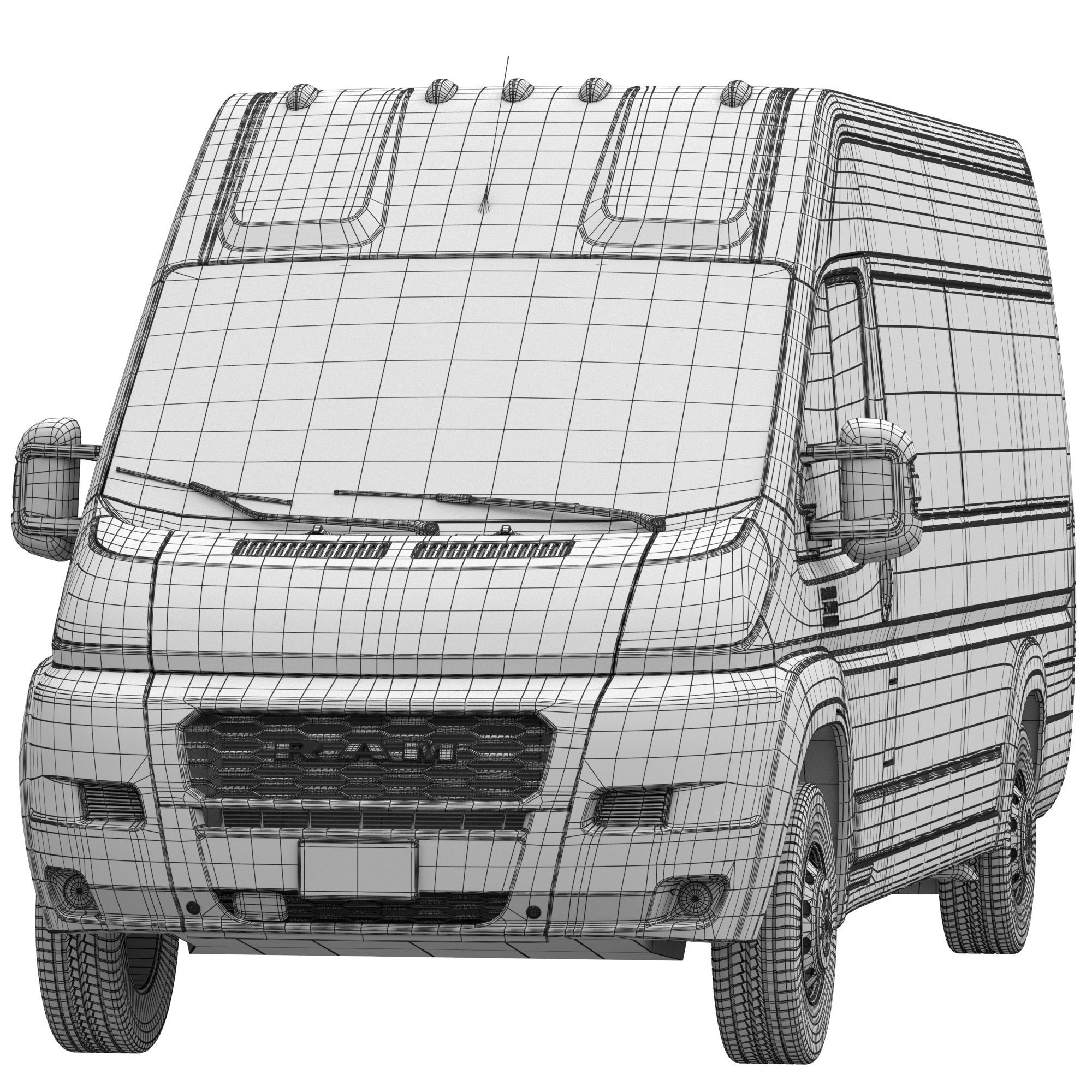 RAM PROMASTER 3500 Window Van 159 MAXI 3D model_16