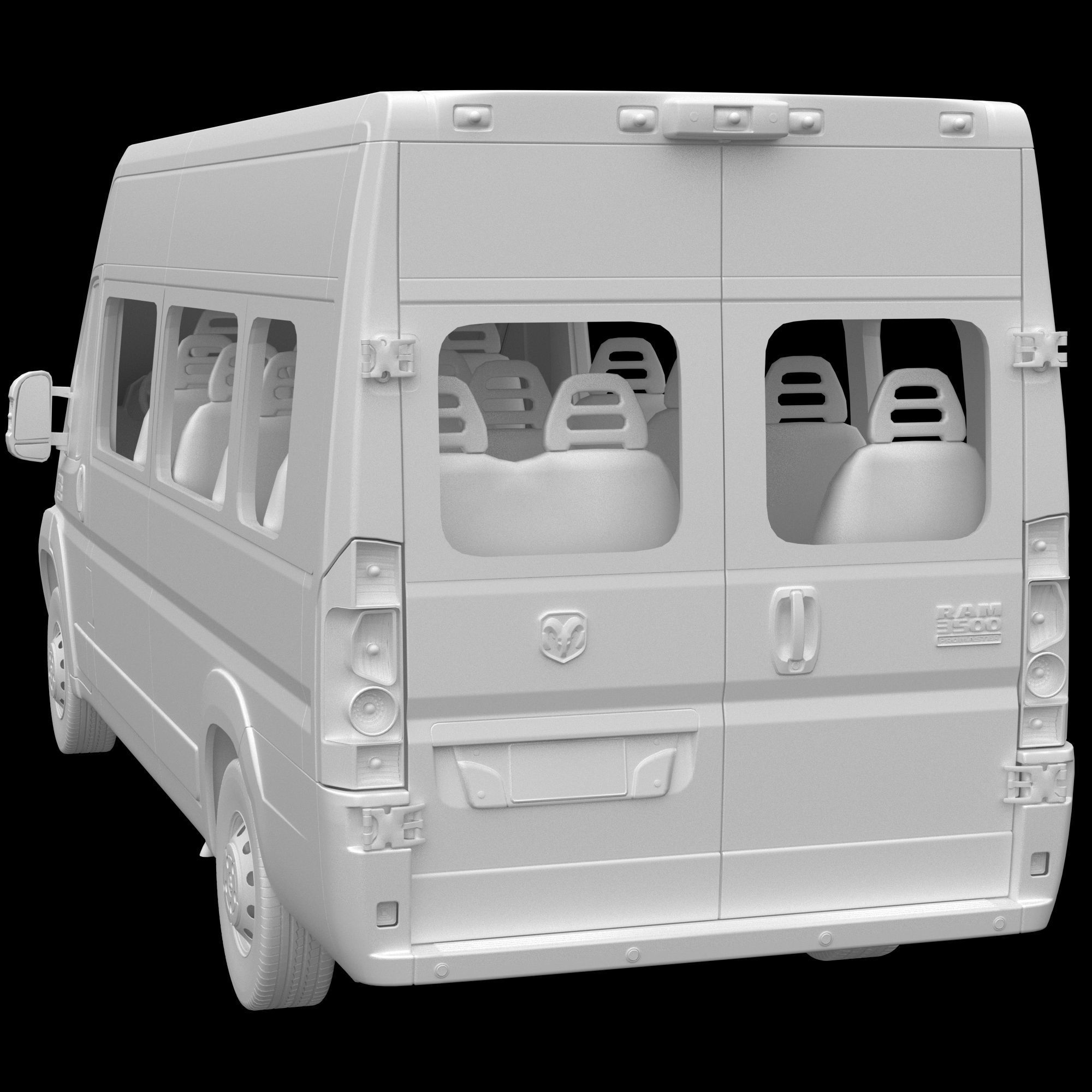 RAM PROMASTER 3500 Window Van 159 MAXI 3D model_14