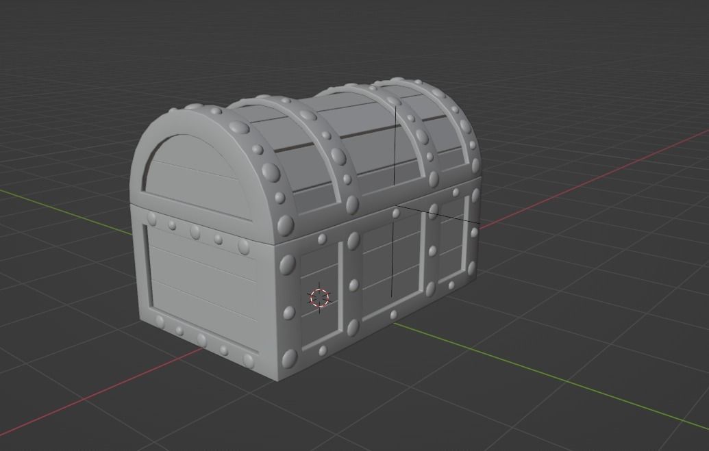 treasure chest  Low-poly 3D model_1