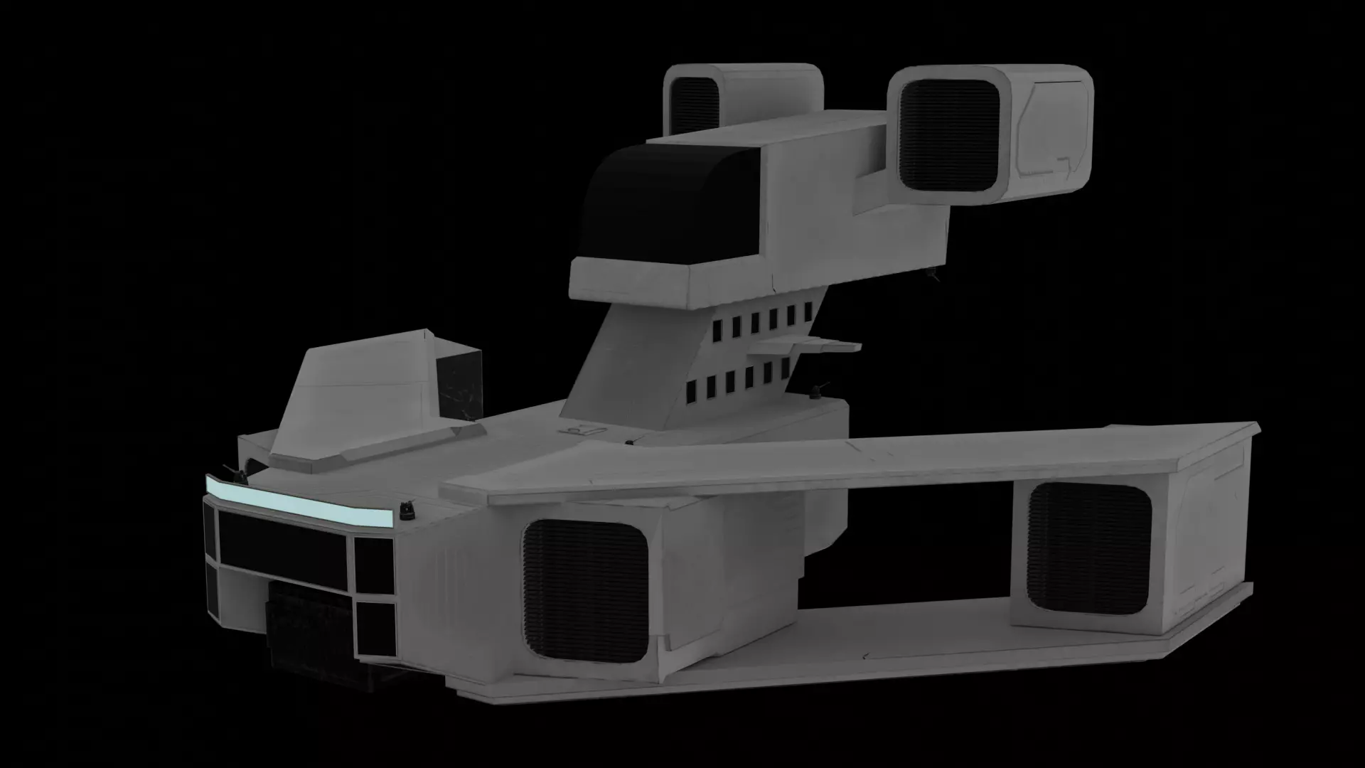spacecraft futuristic vehicle Low-poly 3D model