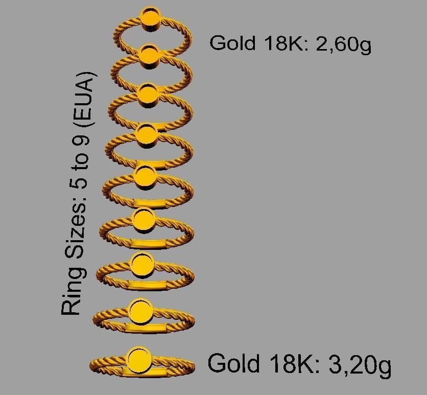 Gemstone Texture Ring 3D print model_4