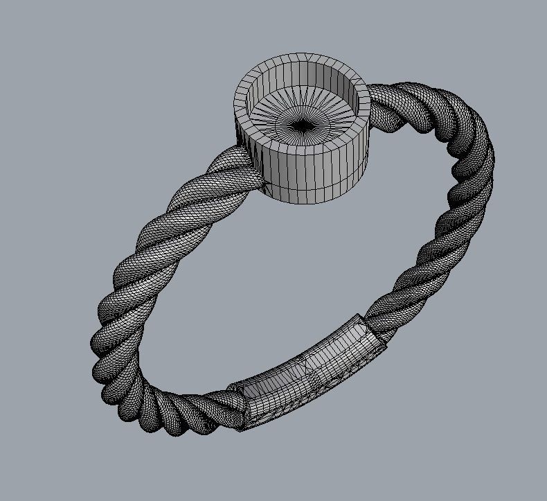 Gemstone Texture Ring 3D print model_8