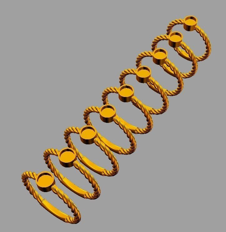 Gemstone Texture Ring 3D print model_5