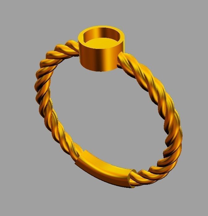 Gemstone Texture Ring 3D print model_6