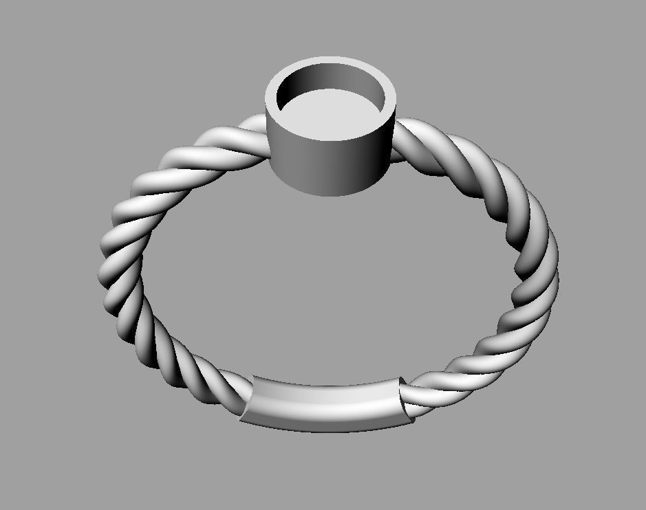 Gemstone Texture Ring 3D print model_7