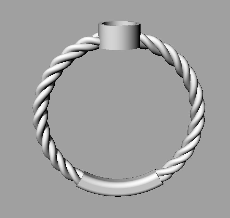 Gemstone Texture Ring 3D print model_10