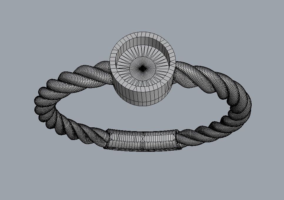 Gemstone Texture Ring 3D print model_9